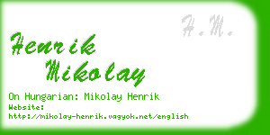 henrik mikolay business card